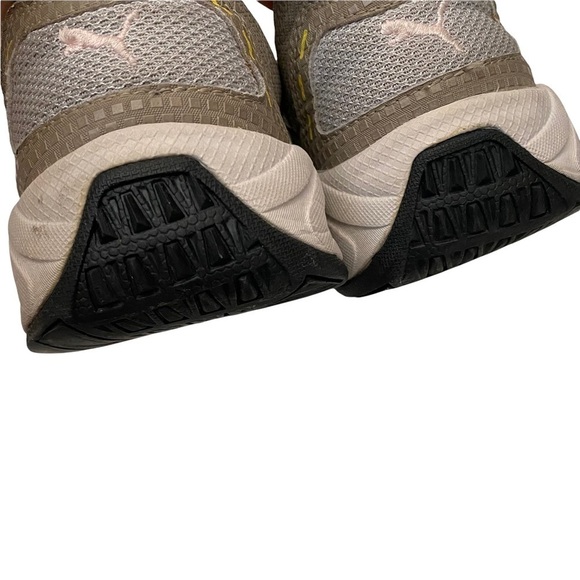 Puma Tan Pink Mesh Running Sneakers Sz 10 Preowned - Picture 8 of 11